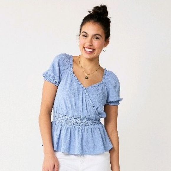 SO chic juniors' sweetheart neckline top  XS - Picture 1 of 5